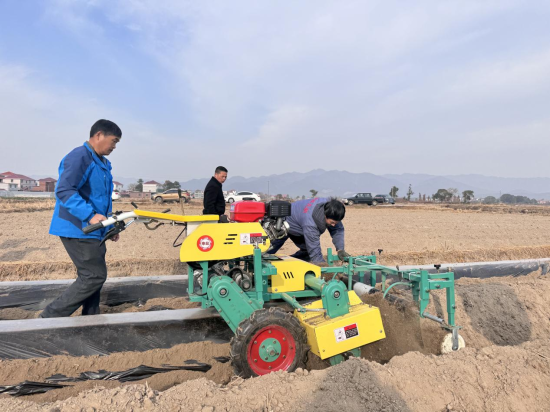 圖為煙技員郭國生正在操作新型覆膜機